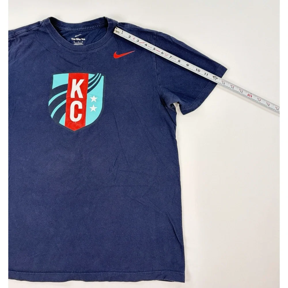 Nike Sporting Kansas City KC Shield T-Shirt Mens Medium Navy Blue Soccer MLS